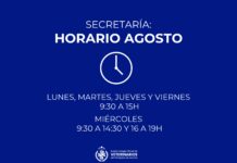Horario de la secretaría del Colegio durante el mes de agosto
