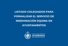 Listado de colegiados para formalizar el servicio de inseminación equina en ayuntamientos